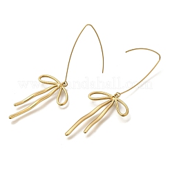 304 Stainless Steel Bowknot Dangle Earrings&nbsp;EJEW-H015-02G