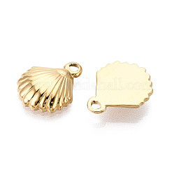 Textured 304 Stainless Steel Shell Shape Pendants&nbsp;STAS-T072-56G