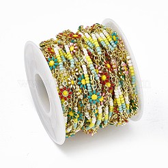Handmade Brass Flower Link Chains&nbsp;CHC-F015-26G