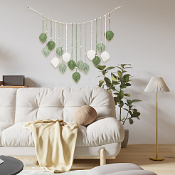 Leaf Polyester Macrame Wall Hanging Boho Decor&nbsp;AJEW-WH20006-213B