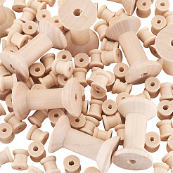 250 Pcs 2 Styles Wooden Empty Spools&nbsp;WOOD-TA0001-58