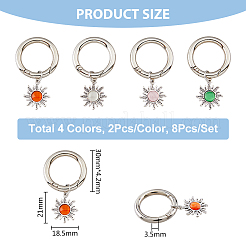 Alloy with Cat Eye Sun Pendants&nbsp;HJEW-AB00224