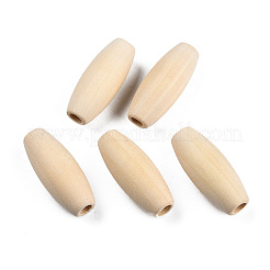 Unfinished Natural Wood European Beads&nbsp;WOOD-TD001-02