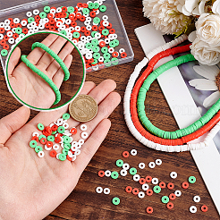 3 Strand 3 Colors Flat Round Handmade Polymer Clay Beads&nbsp;CLAY-PH0001-97