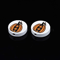 Autumn Theme Printed Natural Wood Beads&nbsp;WOOD-T021-88