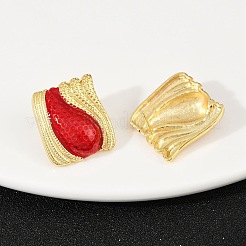 Brass Rectangle Stud Earrings&nbsp;EJEW-S277-05G
