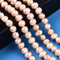 Natural Cultured Freshwater Pearl Beads Strands&nbsp;PEAR-N013-06M