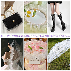8 Yard Polyester Pleated Lace Ribbon&nbsp;OCOR-WH0078-159A