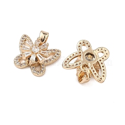 Brass Micro Pave Clear Cubic Zirconia Rotatable Pendants&nbsp;KK-A287-07G