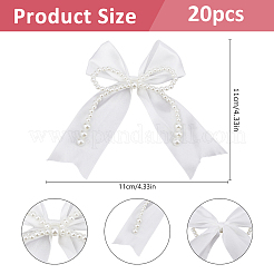 20Pcs Bowknot Plastic Imitation Pearl Beads with Polyester Ribbon Mobile Decoration&nbsp;AJEW-HS00011