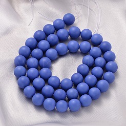 Round Shell Pearl Frosted Beads Strands&nbsp;BSHE-I002-8mm-M