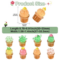 40Pcs 8 Styles Transparent Resin Cactus Display Decorations&nbsp;DJEW-CJ0001-31