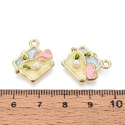 Rack Plating Alloy Enamel Pendants&nbsp;ENAM-N065-03KCG