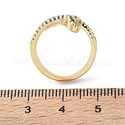 Brass Micro Pave Cubic Zirconia Cuff Rings&nbsp;RJEW-S044-049