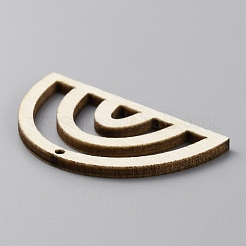 Fan Shape Hollow out Unfinished Wood Pendants&nbsp;DIY-WH0488-11B