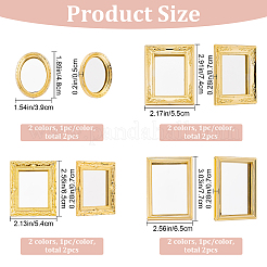 8Pcs 8 Style Miniature Retro Plastic Mirrors&nbsp;MJEW-CP0001-01