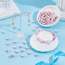 120Pcs Floral Printed Porcelain Beads&nbsp;PORC-UN0001-05A