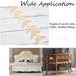 Natural Solid Wood Carved Onlay Applique Craft&nbsp;WOOD-FH0001-21