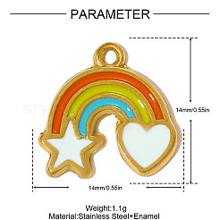 304 Stainless Steel Enamel Pendants&nbsp;STAS-OY005-26G