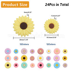 24Pcs 24 Styles Food Grade Eco-Friendly Silicone Focal Beads&nbsp;SIL-CA0003-12