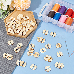 60Pcs Removable Wooden Pom Poms Buttons&nbsp;TOOL-AN0001-01
