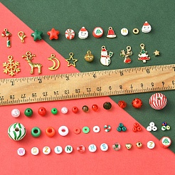 Christmas DIY Polymer Clay & Acrylic & Glass Beads: Bracelets Making Kits&nbsp;DIY-FS0007-99