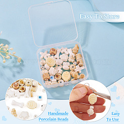 36Pcs 18 Styles Handmade Porcelain Beads&nbsp;PORC-TA0001-41