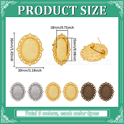 18Pcs 3 Colors Alloy Brooch Findings&nbsp;FIND-PH0028-99