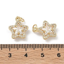 Brass Micro Pave Clear Cubic Zirconia Pendants&nbsp;KK-D228-11G