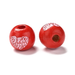Printed Wood European Beads&nbsp;LS-WOOD-F011-05
