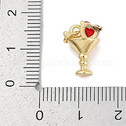 Brass Micro Pave Cubic Zirconia Pendants&nbsp;KK-Q028-70G-01