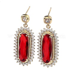 Light Gold Brass Micro Pave Cubic Zirconia Dangle Stud Earrings&nbsp;EJEW-Q800-47KCG