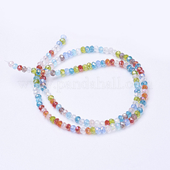 Mixed Electroplate Glass Faceted Rondelle Bead Strands&nbsp;X-EGLA-J047-3x2mm-46