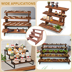 4-Tier Wood Action Figure Storage Display Risers&nbsp;ODIS-WH0038-306B
