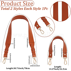 2Pcs 2 Styles PU Leather Bag Handles&nbsp;DIY-CL0002-67A