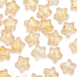 Spray Painted Transparent Glass Beads&nbsp;GLAA-FS0001-01B