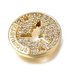 Brass Micro Pave Clear Cubic Zirconia Connector Charms&nbsp;CU-CBAA556-04A