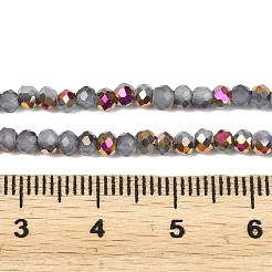 Electroplate Glass Beads Stradns&nbsp;EGLA-H114-02B-03