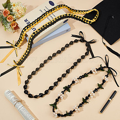 2Pcs Graduation Acrylic & Resin Heart & Natural Cowrie Shell Beaded Tie Knot Necklaces with 1Pc Polyester Braided Ribbon&nbsp;AJEW-OC0016-15