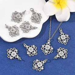 SHEGRACE Brass Pave Clear Cubic Zirconia Flower Chandelier Components Links&nbsp;XGRQ29316-393P