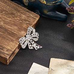 1Pc Bowknot Alloy Rhinestone Lapel Pins for Clothes&nbsp;JEWB-CP0001-43