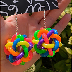 Alloy Resin Dangle Earrings&nbsp;FS-WG778E7-01