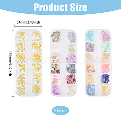 Ocean Theme 3 Sets 3 Styles Abalone Shell/Paua Shell/Alloy Chips&nbsp;MRMJ-CA0001-52