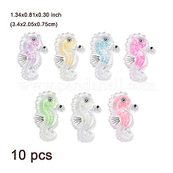 10Pcs Transparent Luminous Acrylic Pendants&nbsp;TACR-FP0001-02B