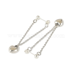 Heart Alloy Dangle Stud Earrings&nbsp;EJEW-JE06366-02