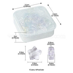 70Pcs 7 Colors Baking Paint Transparent Glass Beads Strands&nbsp;DGLA-FS0001-10