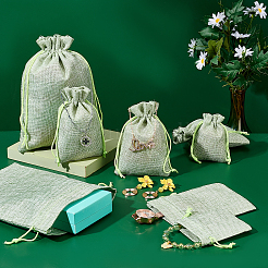 36Pcs 3 Styles Polyester Imitation Burlap Packing Pouches Drawstring Bags&nbsp;ABAG-AR0001-02