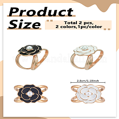 2Pcs 2 Colors Plastic Imitation Pearl Scarf Buckle Ring&nbsp;AJEW-LP0010-60