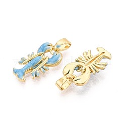 Brass Enamel Pendants&nbsp;KK-T080-83A-G