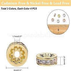 CZ Brass Micro Pave Grade AAA Cubic Zirconia Bead Spacers&nbsp;KK-NB0002-28-NR